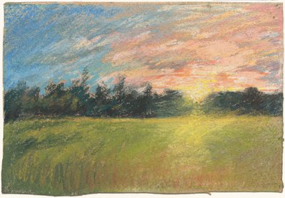 Un prado al atardecer de Paul Huet