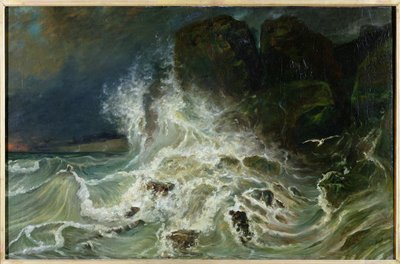 Rompientes en el Punto Granville en el Canal, 1853 de Paul Huet