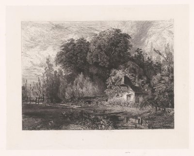 Vista de una casa al borde de un bosque de Paul Huet