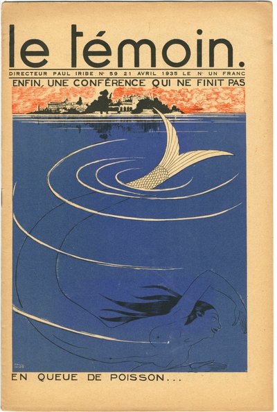 Portada de la revista The Temoin, Satírico en Colores, 21 de abril de 1935 de Paul Iribe