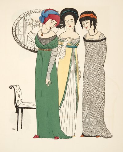 Tres vestidos de noche de Les Robes de Paul Poiret pub. 1908 de Paul Iribe