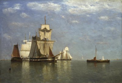 Barcos anclados en Flushing de Paul Jean Clays