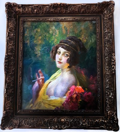 Mujer con tocado antiguo de Paul Jean Gervais