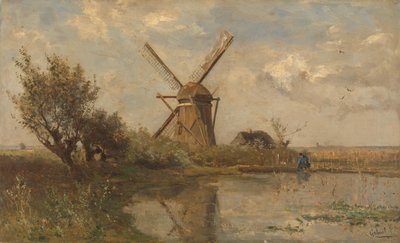 Molino de viento en un estanque de Paul Joseph Constantin Gabriël (signed by artist)
