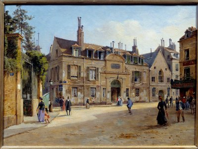 Vista del antiguo hospital Pie en la calle Lacepede en París de Paul Joseph Victor Dargaud