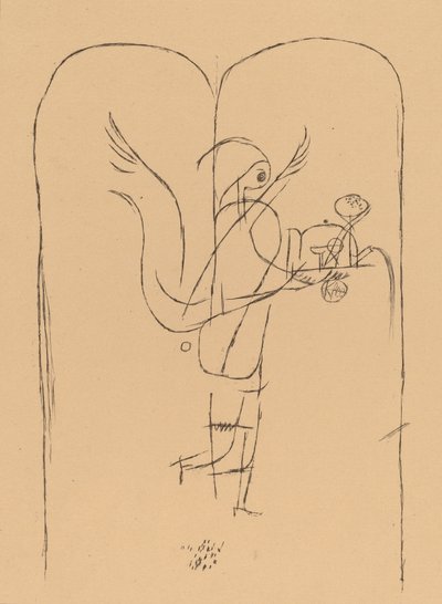 Un genio sirve un pequeño desayuno, 1920 de Paul Klee