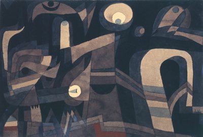 De noche Verde-Indio rojo, sombrío, 1921 de Paul Klee