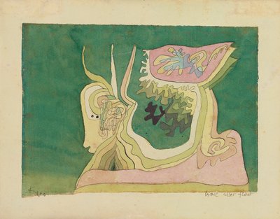 Because Everything Flows; Weil Alles Fliesst, c.1929 (acuarela, pluma y tinta sobre papel) de Paul Klee