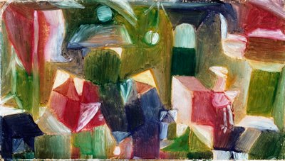 Cuadro de pájaros, c.1919 (óleo sobre papel colocado sobre lienzo) de Paul Klee