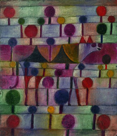 Camello en un paisaje rítmico de árboles, 1920 de Paul Klee