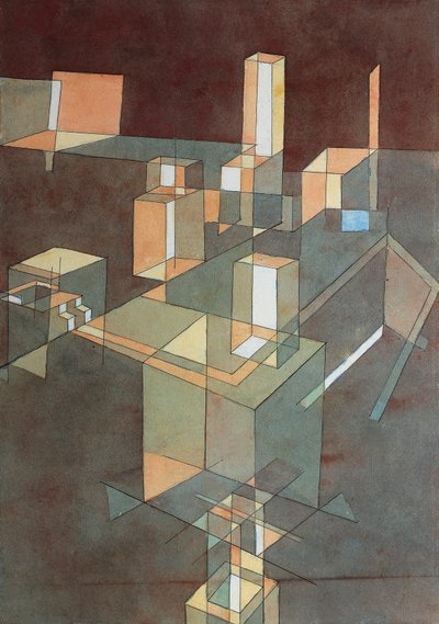Ciudad italiana de Paul Klee (1879-1940), acuarela sobre papel Ingres, 34x23 cm de Paul Klee