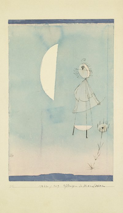 Plantas a la luz de la luna (tinta y acuarela sobre papel) de Paul Klee