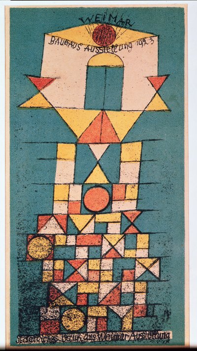 Postal para la exposición "El aspecto sublime" de la Bauhaus de Paul Klee