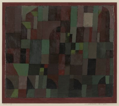 Arquitectura roja / verde (gradación amarilla / violeta) de Paul Klee