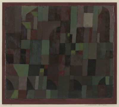 Arquitectura rojo/verde (gradación amarillo/violeta) de Paul Klee