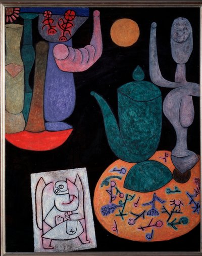 Naturaleza muerta sobre fondo negro - Pintura de Paul Klee