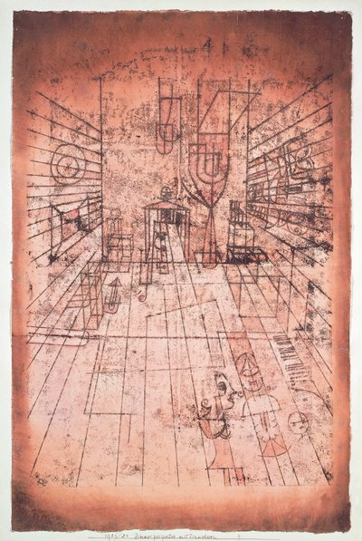 Suiza, Berna, Perspectiva de habitación con habitantes de Paul Klee