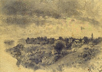Sin título (Berna, vista sobre el Rosengarten) 1897 (lápiz y pincel sobre papel) de Paul Klee