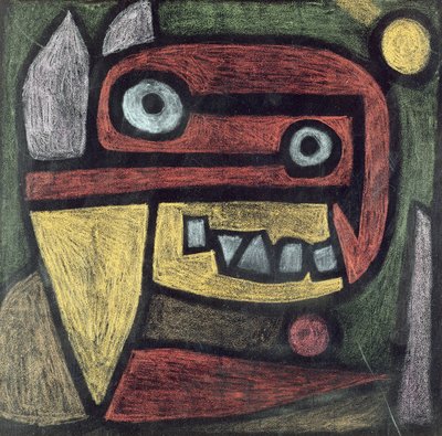 Sin título (Máscara: animal salvaje) c.1939 (lápiz de color y pasta de color sobre papel) de Paul Klee
