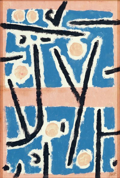 Sin título (Signos de crecimiento) 1937 (pasta de color, temple y tiza sobre papel) de Paul Klee