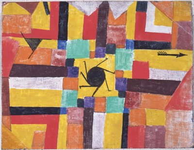 Con el sol negro giratorio y la flecha, 1919 de Paul Klee