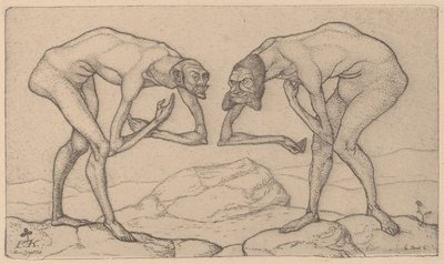 Zwei Männer, einander in höherer Stellung vermutend, begegnen sich de Paul Klee