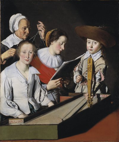 Una fiesta musical (óleo sobre lienzo) de Paul La Tarte