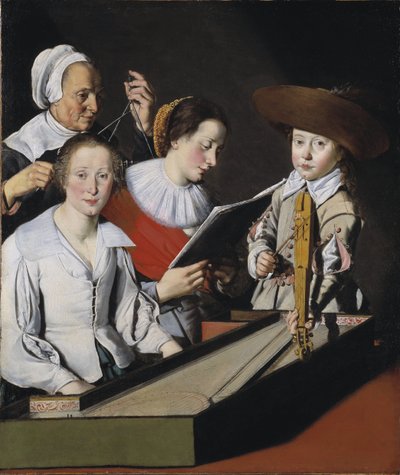 Une fete musicale - Una fiesta musical, de La Tarte, Paul (?-1636). Óleo sobre lienzo. Dimensiones : 116x98,8 cm. Nationalmuseum Stockholm de Paul La Tarte