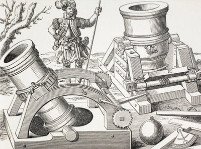 Morteros del siglo XVI sobre carros móviles. de Paul Lacroix