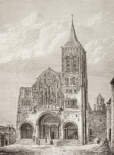 Iglesia abacial de la Magdelena, Vezelay, Francia, donde San Bernardo predicó la Segunda Cruzada en 1146. de Paul Lacroix