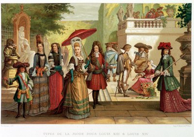 Tipos de moda bajo Luis XIII y Luis XIV - en “siglo XVII - Instituciones: usos y costumbres, Francia 1590-1700” por Paul Lacroix de Paul Lacroix