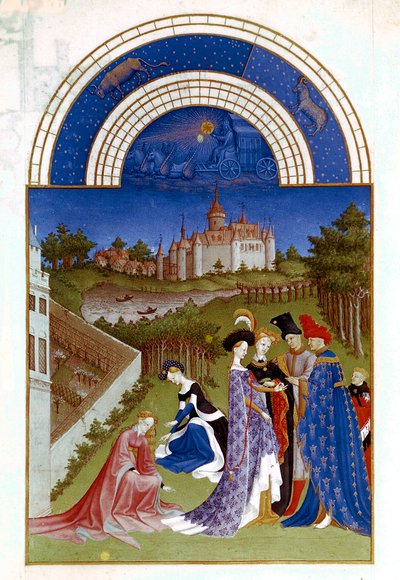 Abril, 1412-1416 de Paul Limbourg