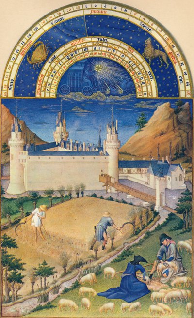 Julio - el Castillo en Poitiers, siglo XV, 1939 de Paul Limbourg