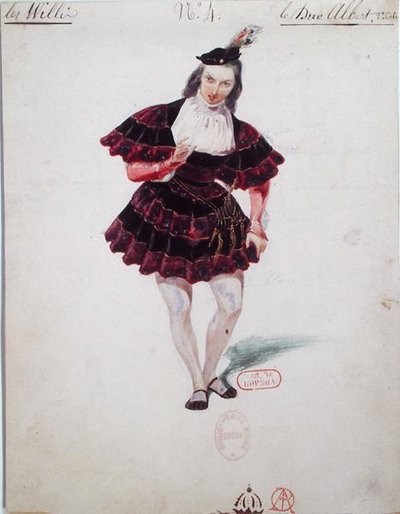 Diseño de vestuario para el Duque Albrecht para 