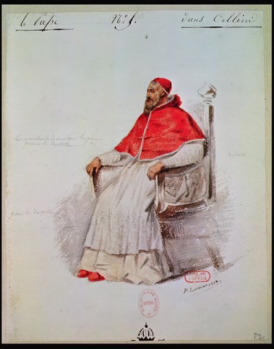 Diseño de vestuario para el Papa Clemente VII en 