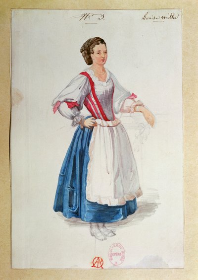 Vestuario para Luisa Miller de Giuseppe Verdi (boceto) de Paul Lormier