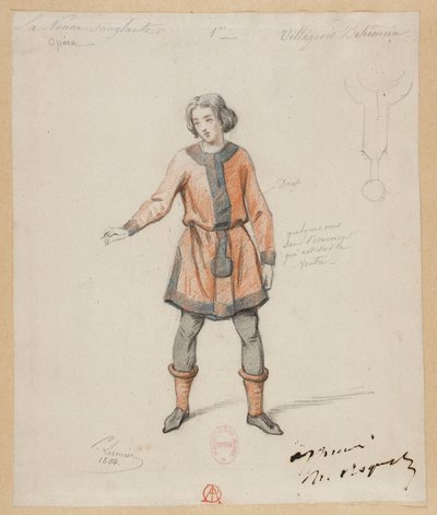 Gounod - La monja sangrienta - Cuatro modelos de vestuario de Paul Lormier - 1. aldeana bohemia de Paul Lormier