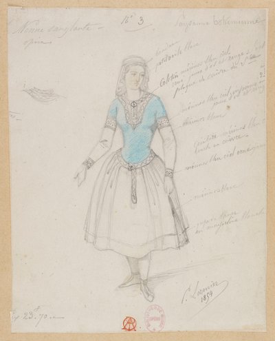 Gounod - La monja sangrienta - Cuatro modelos de trajes de Paul Lormier - 3. Campesina de Bohemia de Paul Lormier