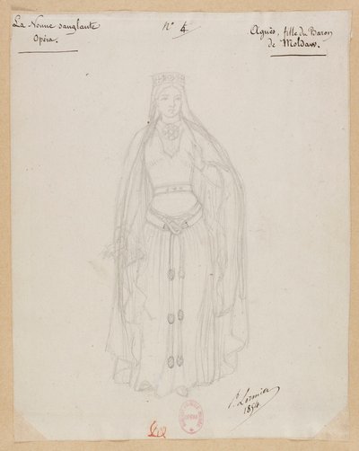 Gounod - La monja sangrienta - Cuatro modelos de trajes de Paul Lormier - 4. Inés, hija del barón Moldaw de Paul Lormier