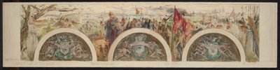 Croquis del vestíbulo del Hôtel de Ville: París y la Alta Época; El periodo galo-franquista de Paul Louis Delance