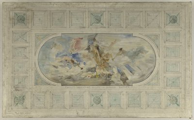 Boceto del vestíbulo del Hôtel de Ville: el París moderno da la bienvenida al mundo entero de Paul Louis Delance