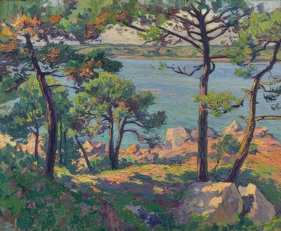 Pinos en el río Trieux de Paul Madeline