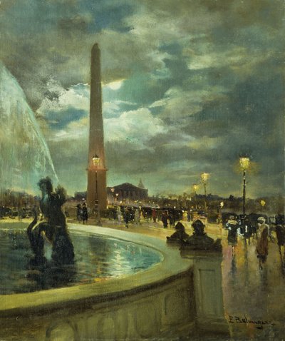 La Place de la Concorde (óleo sobre tabla) de Paul Marcel Balmigere