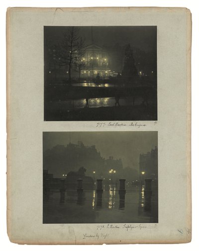 London by Gaslight, c.1896 (impresiones al carbón en tonos verdes) de Paul Martin