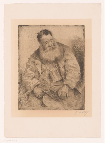 retrato, de, un, sentado, hombre, con, un, barba de Paul Mathey (signed by artist)