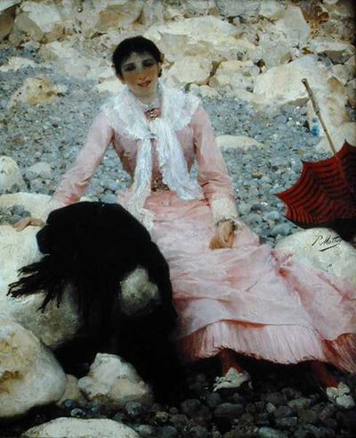 Retrato de la esposa del artista en la playa de Paul Mathey