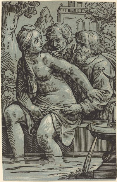 Susana y los ancianos de Paul Maupin, after Jacques Stella