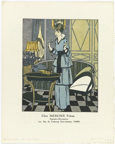 Gazette du Bon Ton, 1914 - No. 1: Chez MERCIER Frères / Tapissiers - Décorateurs (título en el objeto) de Paul Méras