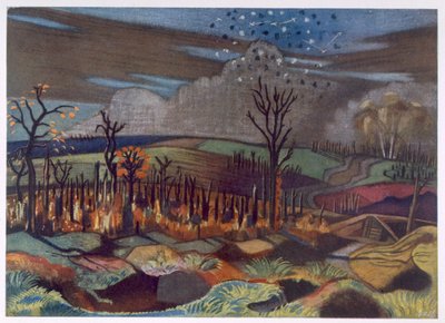Air Fight at Wytschaete, de British Artists at the Front, Continuation of The Western Front, Part Three, Paul Nash de Paul Nash