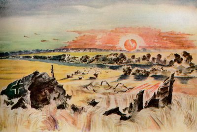 Bombardero en el maíz, 1940 de Paul Nash